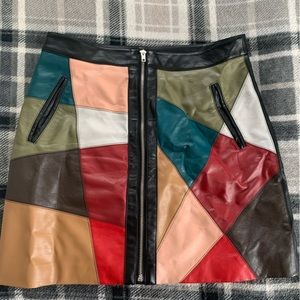 BCBGenerqtion Multi Color Faux Leather Skirt